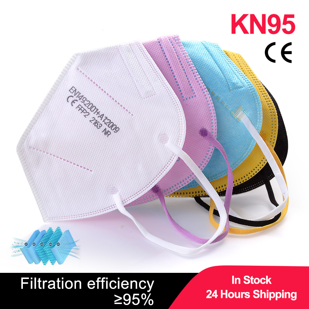 Black Face Mask Pack - 100 Stück Kinder-Masken FPP2 Schwarz KN95